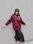 Kadın Bordo Leopar Şal Detaylı Oversize Sweatshirts 30096 6