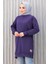 Armalı Yırtmaç Detay Tunik 1657 - Mor 1