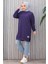 Armalı Yırtmaç Detay Tunik 1657 - Mor 2
