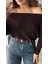 Acı Kahve Modal Düşük Omuz Bluz 3