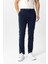 Lacivert Slim Fit Pamuklu Yan Cep Chino Pantolon 3