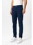 Lacivert Slim Fit Pamuklu Yan Cep Chino Pantolon 4