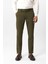Haki Slim Fit Pamuklu Yan Cep Chino Pantolon 2