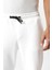 Beyaz Regular Fit Pamuklu Beli Bağlamalı Jogger Pantolon 3