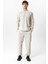 Bej Relaxed Fit Beli Lastikli Jogger Pantolon 1