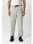 Bej Relaxed Fit Beli Lastikli Jogger Pantolon 2
