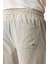 Bej Relaxed Fit Beli Lastikli Jogger Pantolon 6