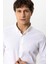 Beyaz Slim Fit Armürlü %100 Pamuk Gömlek 2