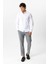 Beyaz Slim Fit Armürlü %100 Pamuk Gömlek 5