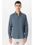 Gri Slim Fit Armürlü %100 Pamuk Gömlek 1