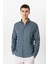 Gri Slim Fit Armürlü %100 Pamuk Gömlek 2