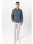 Gri Slim Fit Armürlü %100 Pamuk Gömlek 5