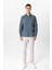 Gri Slim Fit Armürlü %100 Pamuk Gömlek 6