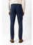 Lacivert Slim Fit Pamuklu Beli Bağcıklı Yan Cep Chino Pantolon 7