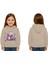 Unisex Baskılı Çocuk Swaetshirt Kapüşonlu 3 Iplik Şardonlu Kuromi Baskılı 1