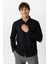 Siyah Slim Fit Armürlü %100 Pamuk Gömlek 2