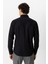 Siyah Slim Fit Armürlü %100 Pamuk Gömlek 4