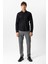 Siyah Slim Fit Armürlü %100 Pamuk Gömlek 5