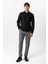 Siyah Slim Fit Armürlü %100 Pamuk Gömlek 6