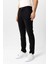 Siyah Slim Fit Pamuklu Beli Bağcıklı Yan Cep Chino Pantolon 3