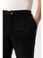 Siyah Slim Fit Pamuklu Beli Bağcıklı Yan Cep Chino Pantolon 4