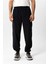 Siyah Relaxed Fit Beli Lastikli Jogger Pantolon 2