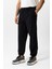 Siyah Relaxed Fit Beli Lastikli Jogger Pantolon 3