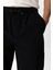 Siyah Relaxed Fit Beli Lastikli Jogger Pantolon 5
