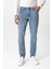 Açık Mavi Slim Fit 5 Cepli Pamuklu Denim Pantolon 2