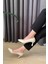 Kadın Sity Krem Cilt 6 cm Ince Topuklu Stiletto 3