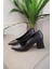 Kadın Nova Siyah Cilt 6,5 cm Kalın Topuklu Stiletto 2