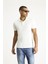 Polo Yaka Slim Fit Dar Kesim Keten Karışımlı Tişört 5