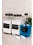 3'lü Sıvı Deterjanlık Set, Ölçekli, Renkli ve Beyaz, Cam Kavanoz ve Şişe, 3000ML ve 1500ML 2
