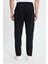 Erkek Regular Fit Beli Lastikli Bağcıklı Jogger Siyah Pantolon Rahat Kesim Yan Cepli 7