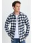 Erkek Slim Fit Dar Kesim Uzun Kollu Cepli Kareli Dama Desenli Kışlık Oduncu Gömlek 1