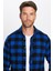 Erkek Slim Fit Dar Kesim Oduncu Düğmeli Yaka Kareli Kışlık Gömlek 1
