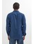 Slim Fit Uzun Kollu Spor Yaka Yıkamalı Çift Cepli Armürlü Denim Kot Indigo Erkek Gömlek 7