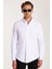 Erkek Slim Fit Dar Kesim Uzun Kollu Pamuklu Oxford Doku Kolay Ütü Beyaz Düğmeli Yaka Gömlek 1