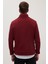 Erkek Slim Fit Dar Kesim Armürlü Fermuarlı Bordo Dik Yaka Kazak 7