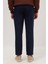 Erkek Slim Fit Dar Kesim Lastikli Bağcık Detaylı Lacivert Pantolon 7