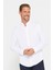 Erkek Slim Fit Dar Kesim Pamuklu Kolay Ütü Beyaz Hakim Yaka Gömlek 1