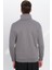 Unisex Relax Fit Rahat Kesim Pamuklu Içi Polarlı Yarım Fermuarlı Gri Dik Yaka Sweatshirt 7