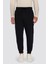 Unisex Relax Fit Rahat Kesim Şardonlu 3 Cepli Lastikli Jogger Paça Siyah Eşofman Altı 1