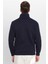 Unisex Relax Fit Rahat Kesim Pamuklu İçi Polarlı Yarım Fermuarlı Lacivert Dik Yaka Sweatshirt 7