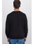 Unisex Relax Fit Rahat Kesim %100 Pamuk Basic Siyah Bisiklet Yaka Sweatshirt 7