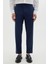 Erkek Slim Fit Dar Kesim Esnek Yan Cepli Bilek Boy Canvas Kesim Lacivert Pantolon 1
