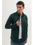 Erkek Slim Fit Dar Kesim Uzun Kollu Düz Kışlık Oduncu Yeşil Gömlek 1