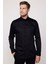 Slim Fit Uzun Kollu Koton Saten Premium Seri Erkek Siyah Gömlek 1