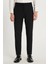 Erkek Slim Fit Dar Kesim Chino Yandan Cepli Pamuklu Siyah Pantolon 1