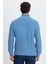 Erkek Slim Fit Dar Kesim Fermuarlı İndigo Dik Yaka Triko Kazak 8
